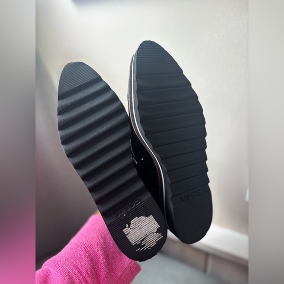 Vince Glossy Black Lace-Up Loafers - Picture 5 of 5